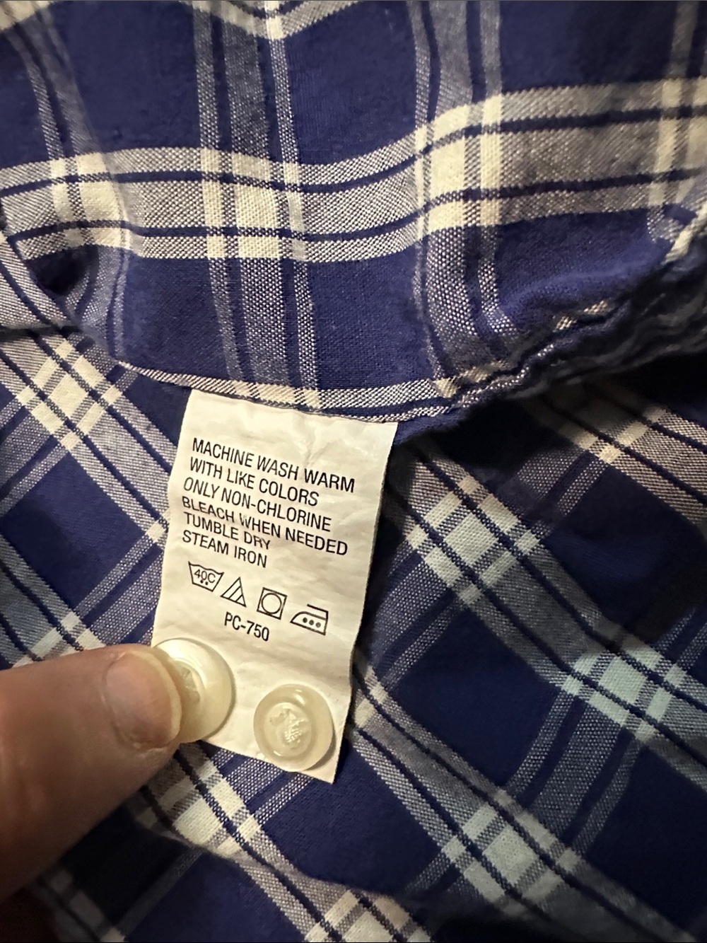 Izod Blue and White Plaid Long-Sleeve Button-Down Shirt XXL - Picture 6 of 7